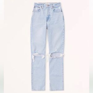 Abercrombie & Fitch Ultra High Rise 90s Straight Jeans Irregular Size: 24 / 00 R